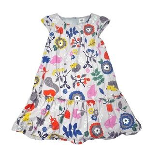 Girls Mini Boden Corduroy Fall Fox Porcipine dress 7-8